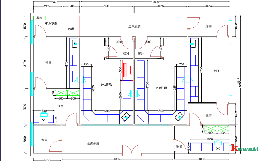 藥廠DNA實驗室平面設(shè)計圖